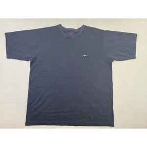 Nike Men's Medium Navy Blue Side Swoosh Vintage Crew Neck T-Shirt Black Tag